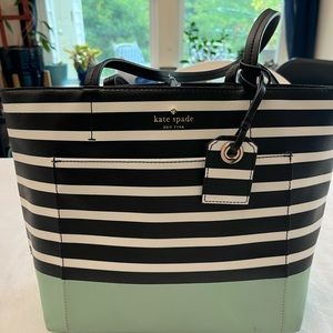 Black/White/Mint Kate Spade Tote